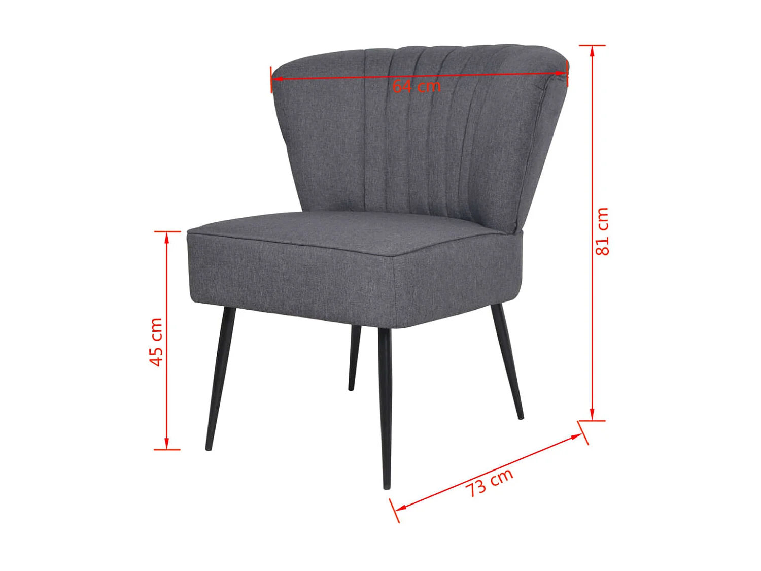 Chaise de cocktail Gris foncé Tissu