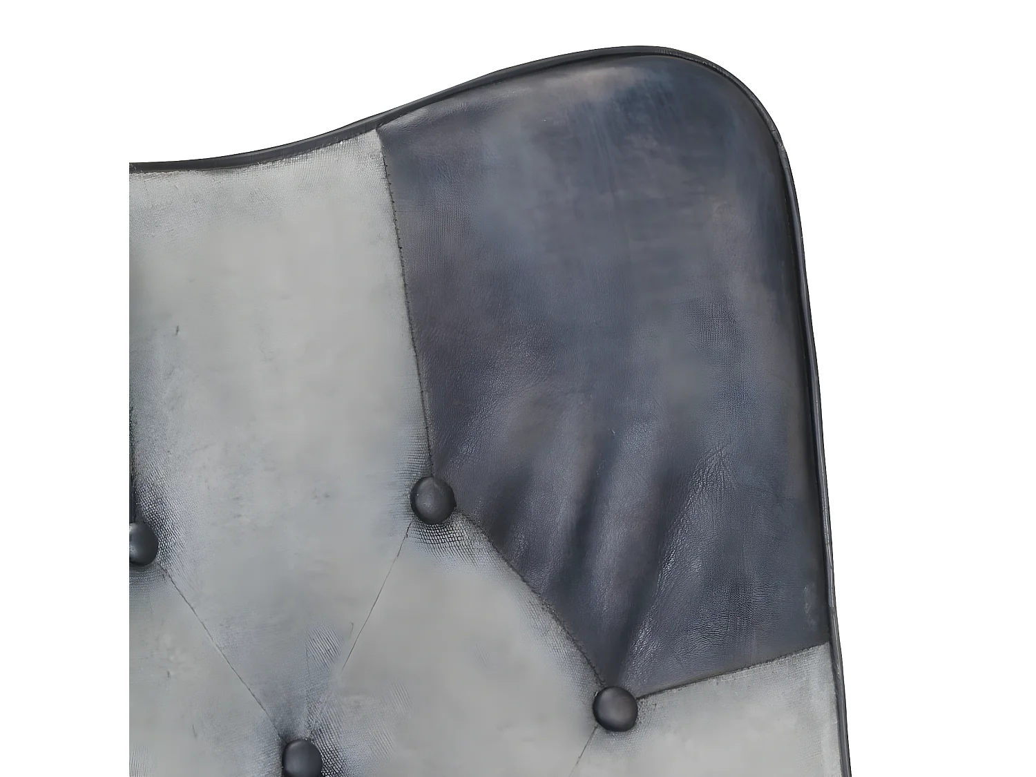 Chaise à oreilles Gris Cuir véritable