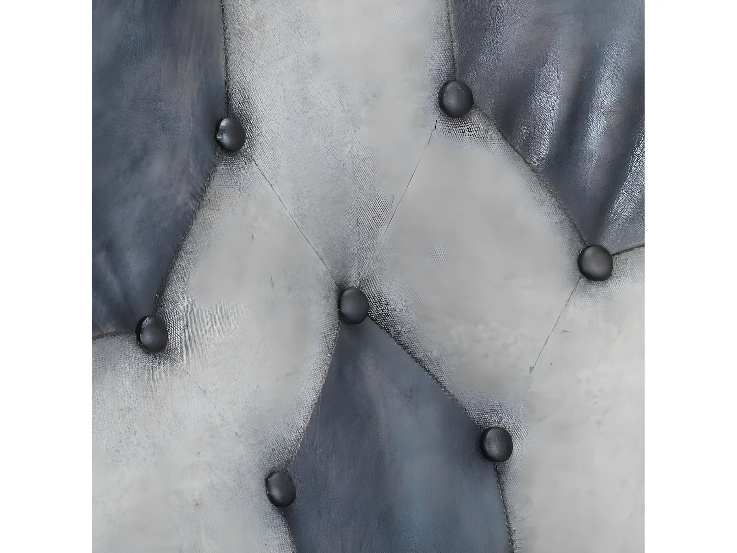 Chaise à oreilles Gris Cuir véritable