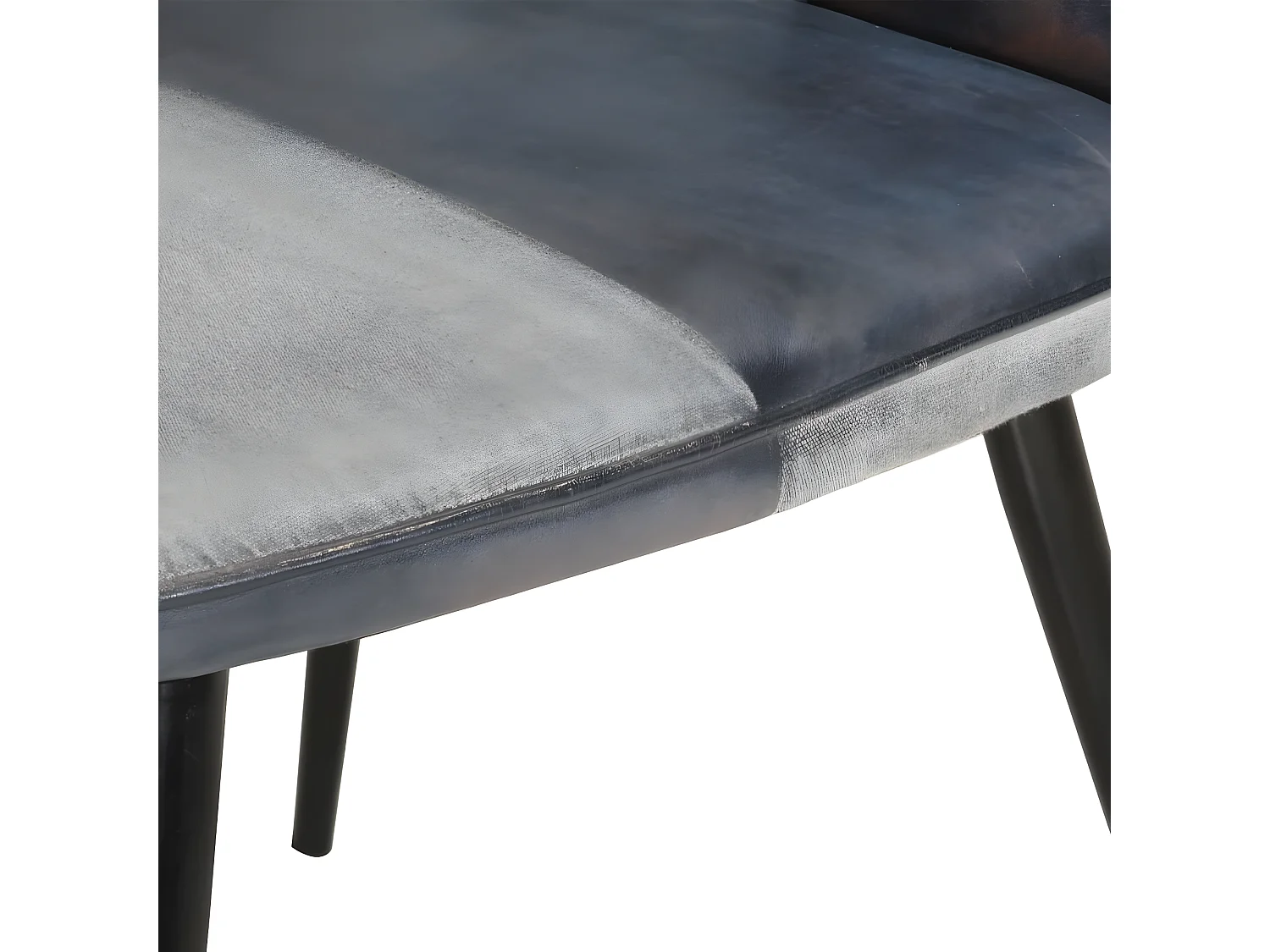 Chaise à oreilles Gris Cuir véritable