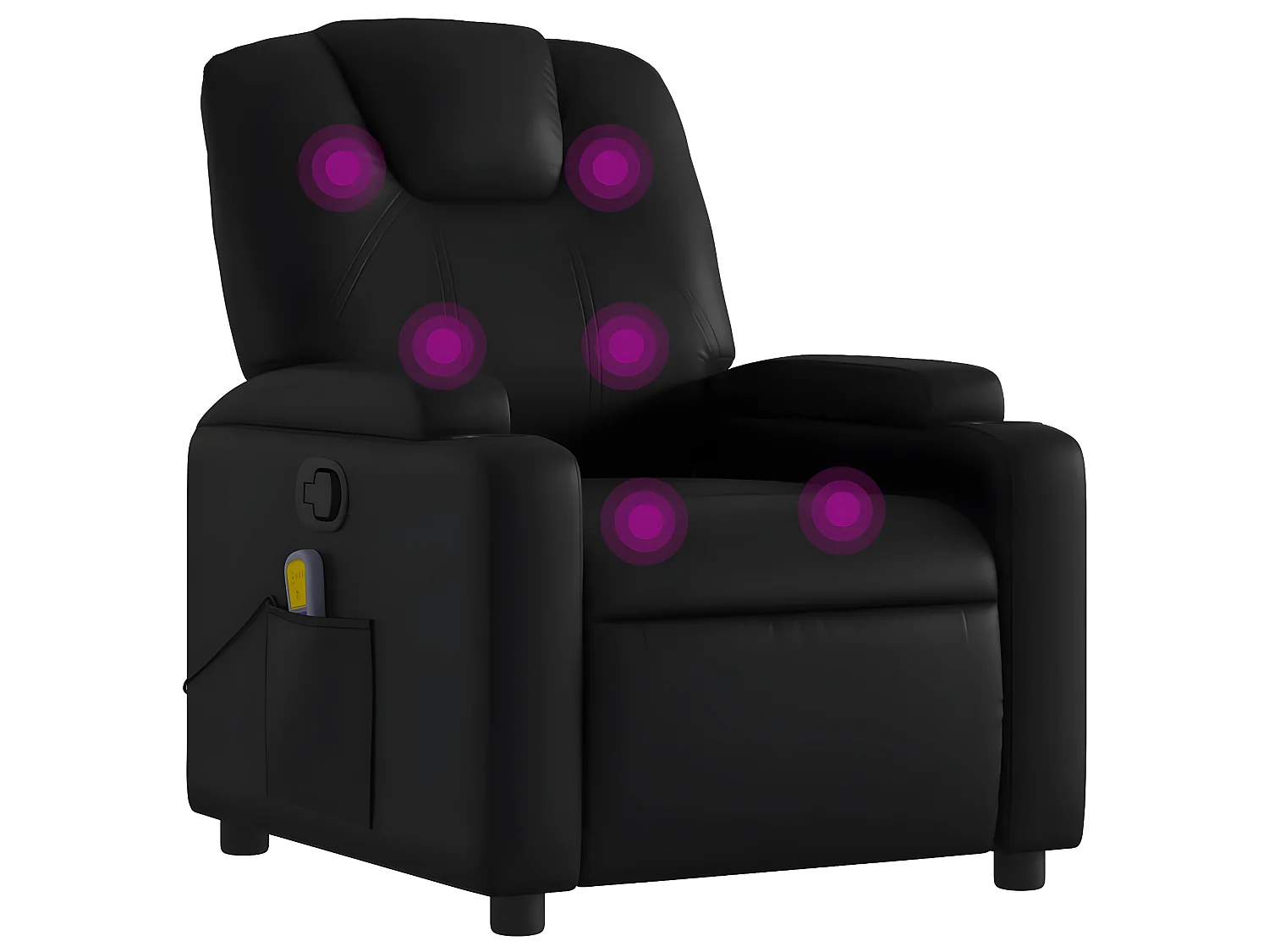 Fauteuil de massage inclinable Noir Similicuir
