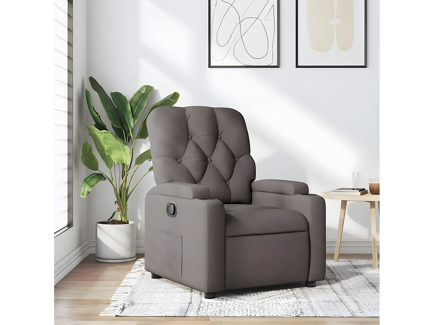 Fauteuil inclinable Taupe Tissu