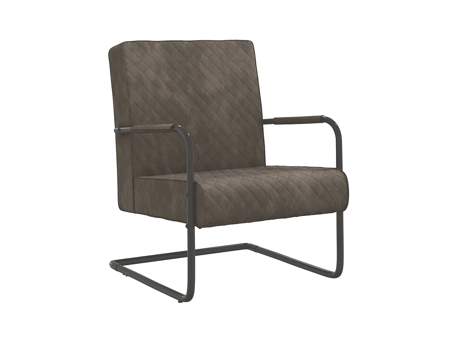 Chaise cantilever Gris clair Velours
