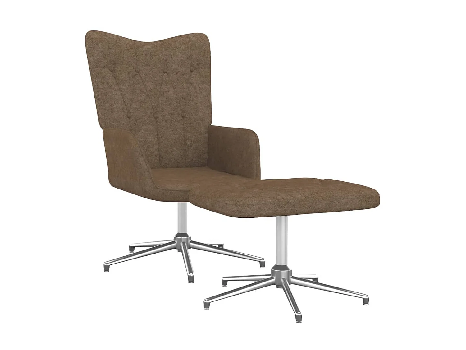 Chaise de relaxation avec tabouret Taupe Tissu