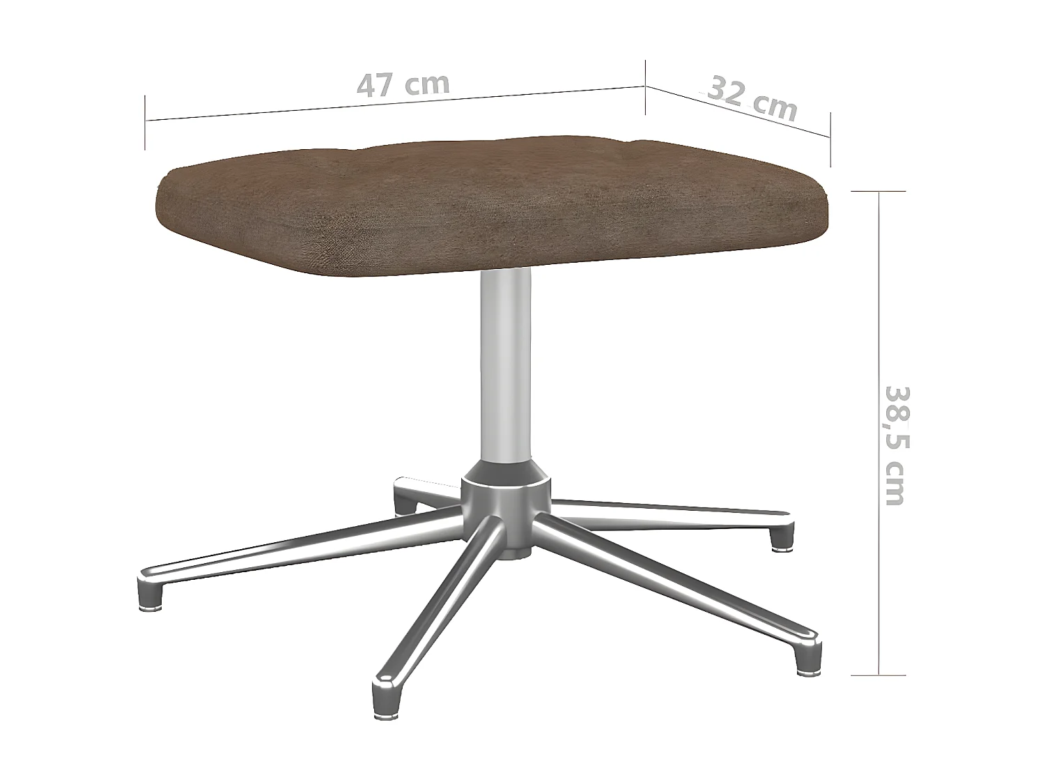 Chaise de relaxation avec tabouret Taupe Tissu