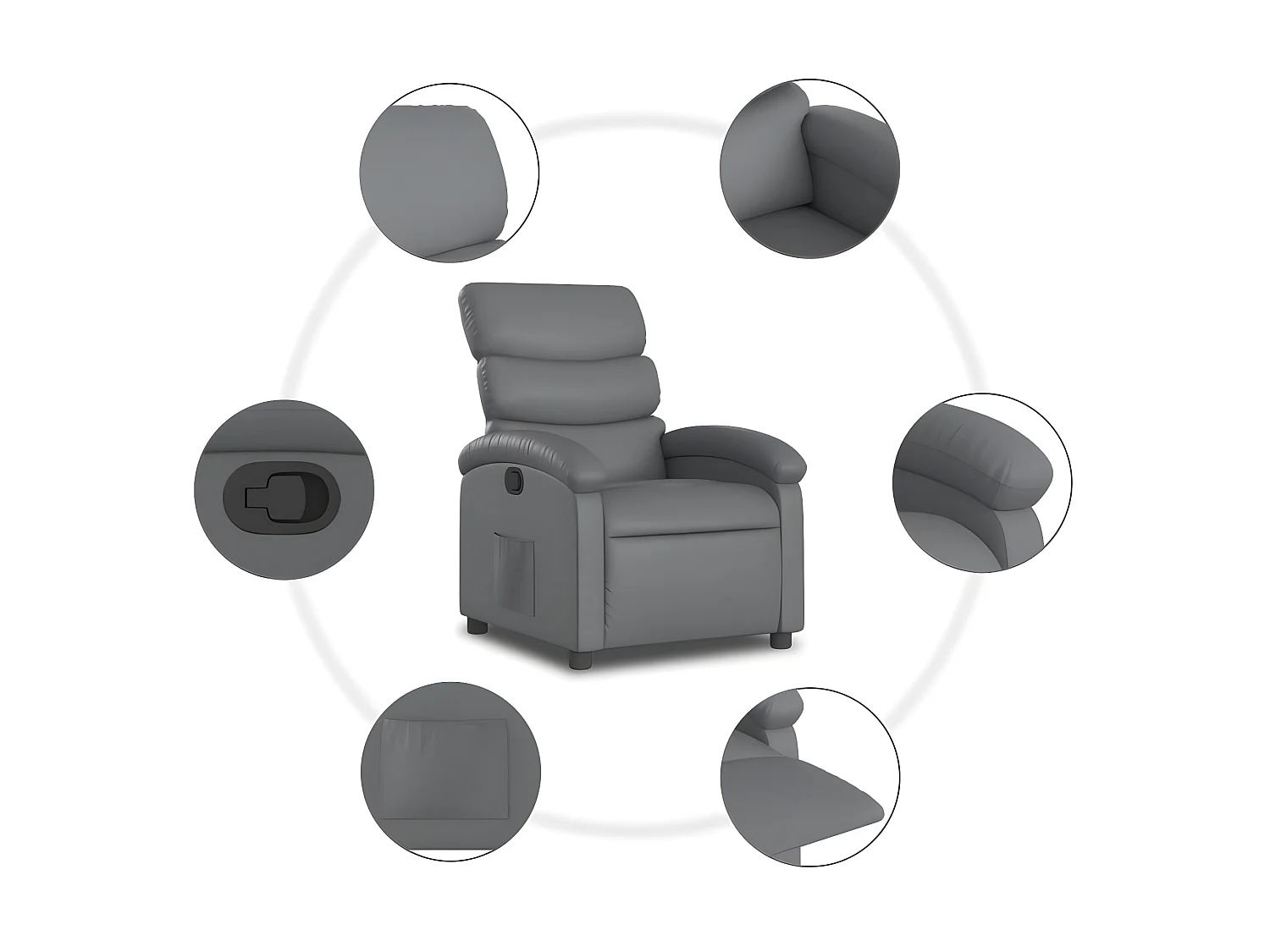Fauteuil inclinable Gris Similicuir