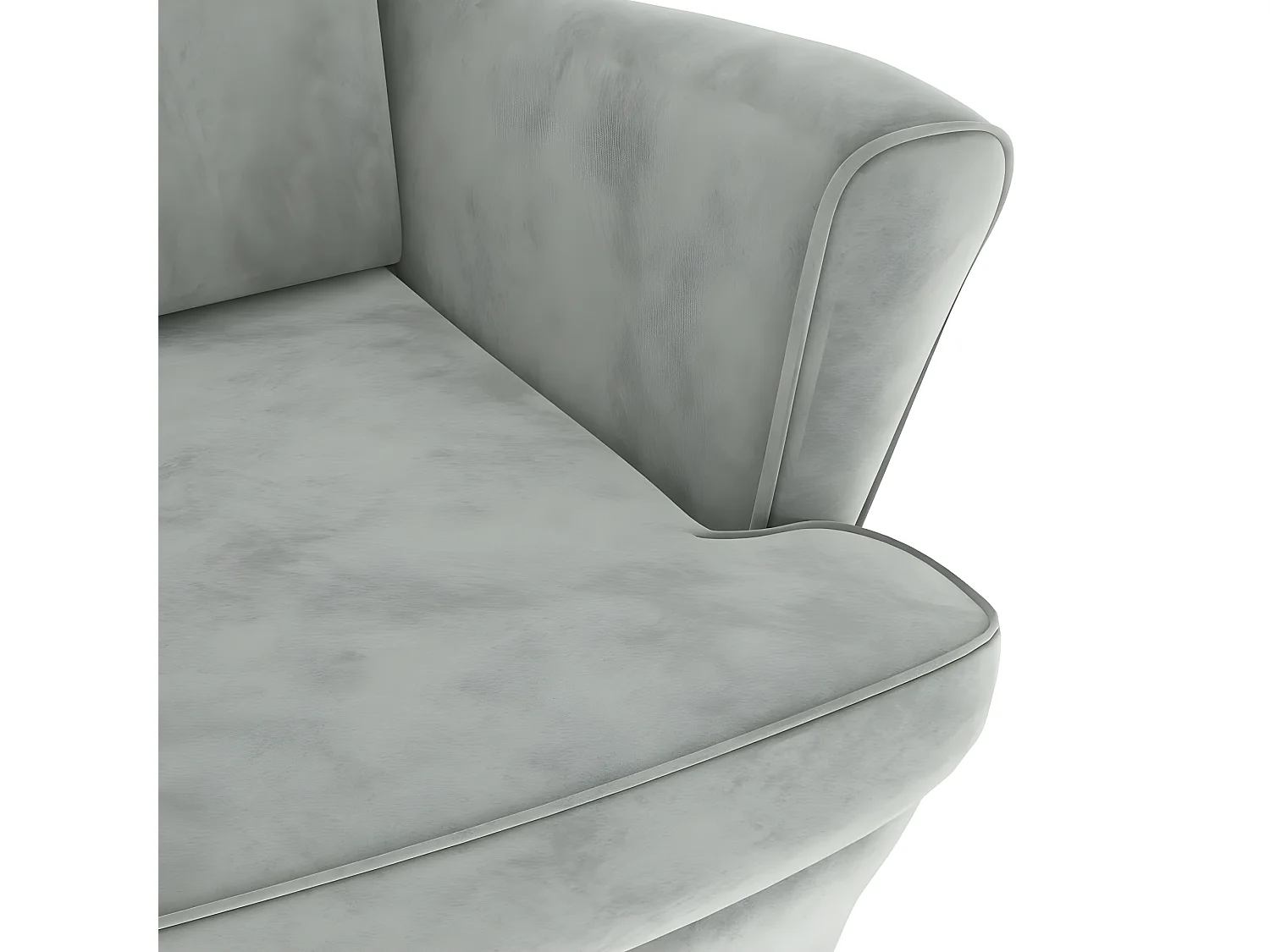 Fauteuil gris clair velours