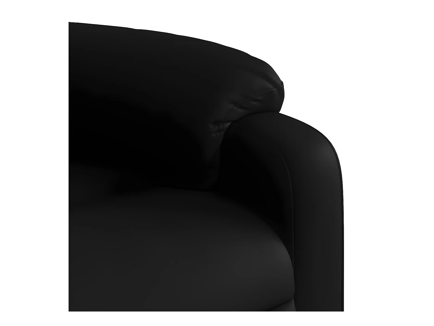 Cadeira reclinável de couro sintético preto