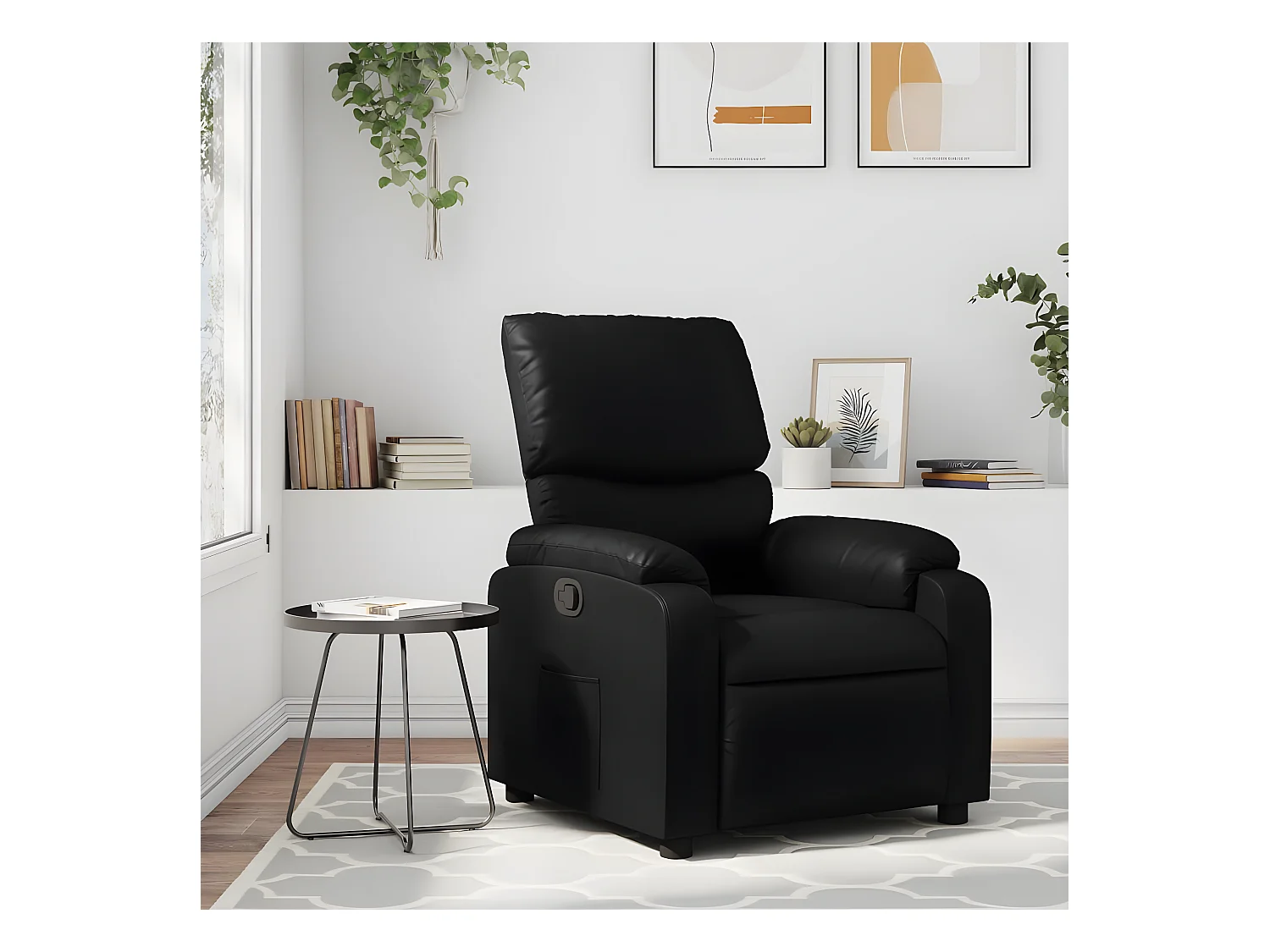 Fauteuil inclinable Noir Similicuir
