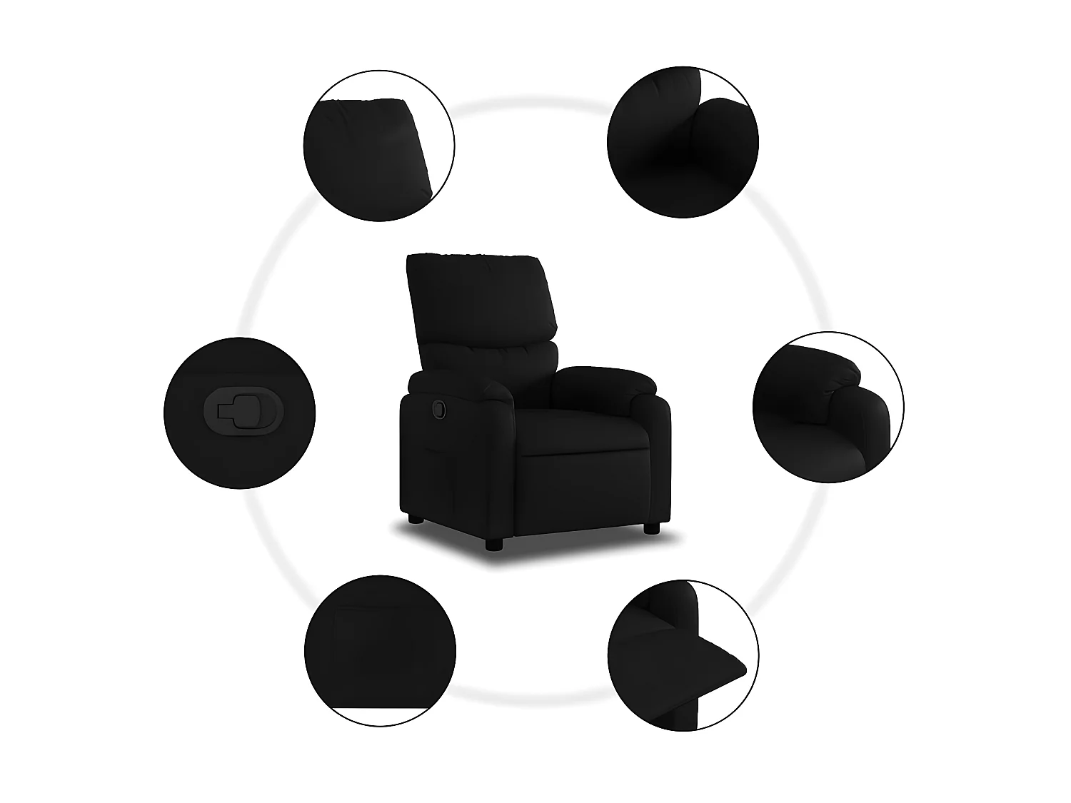 Fauteuil inclinable Noir Similicuir