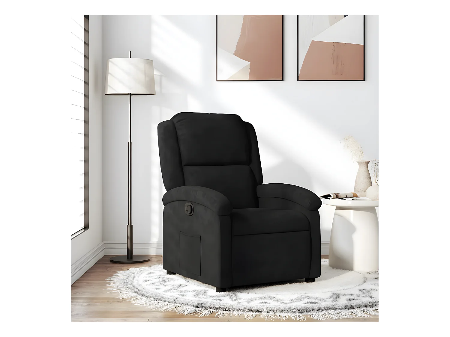 Fauteuil inclinable noir velours