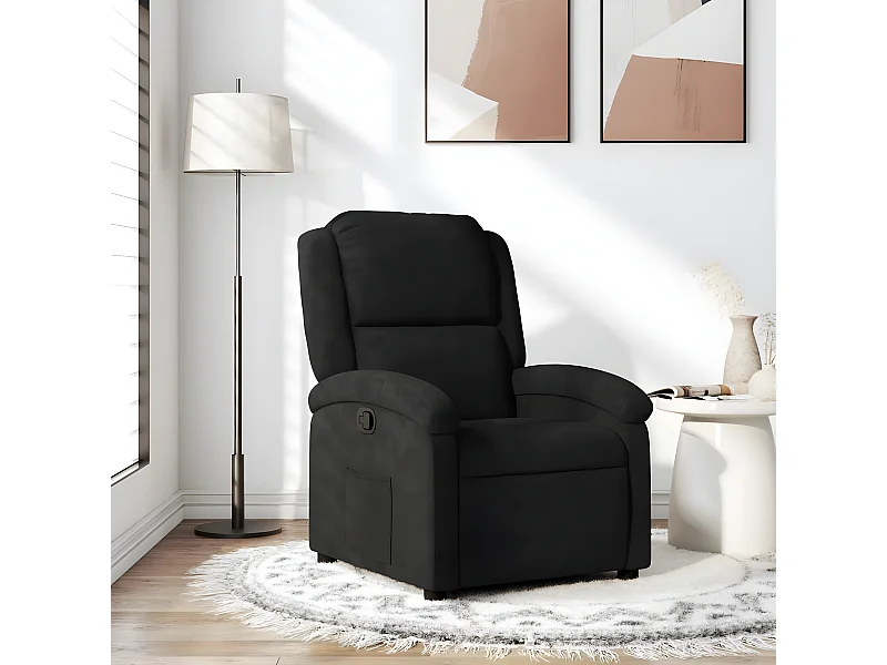 Fauteuil inclinable noir velours