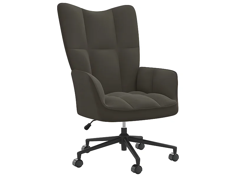 Chaise de relaxation Gris foncé Velours