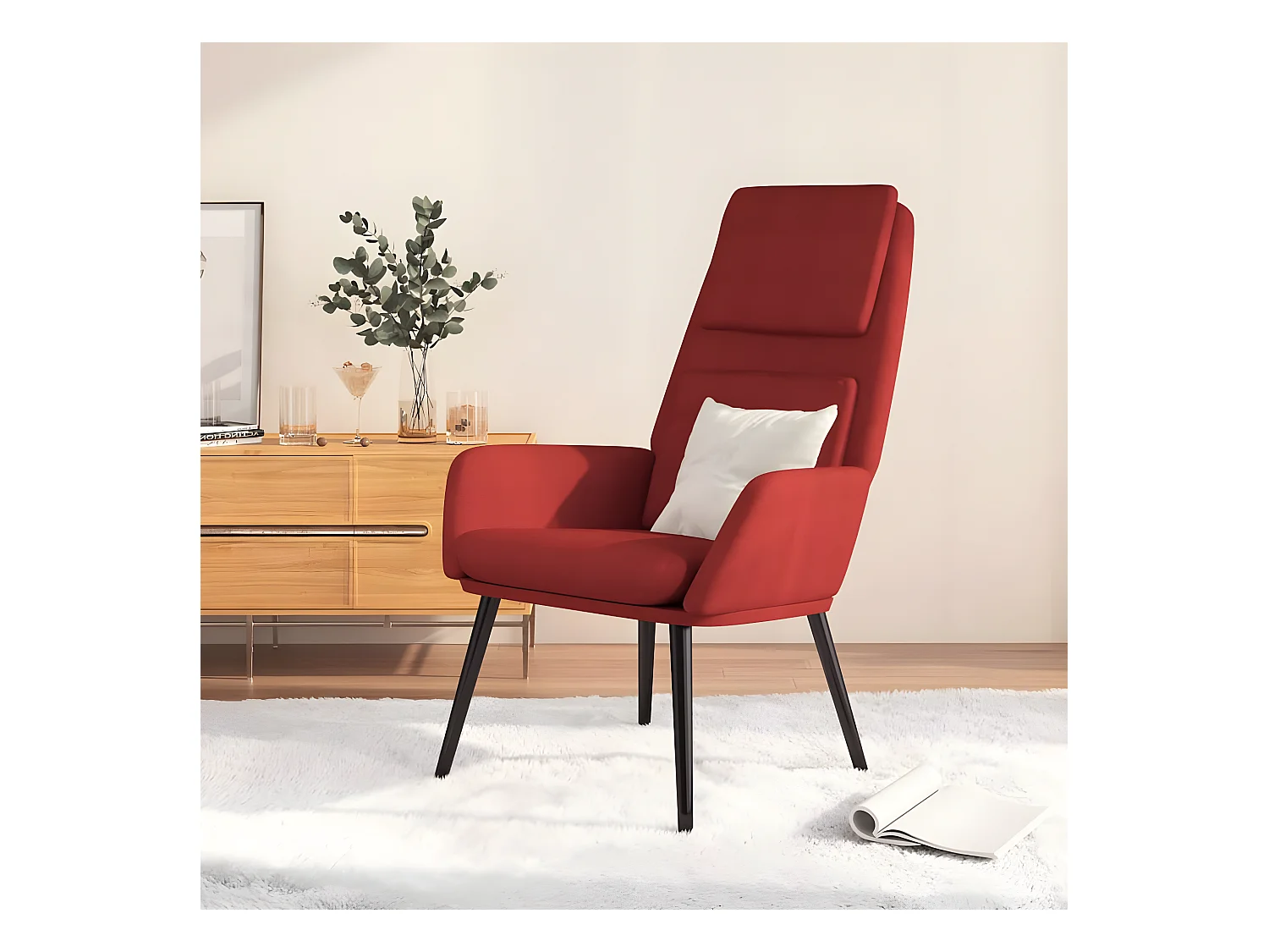 Chaise de relaxation Rouge bordeaux Tissu