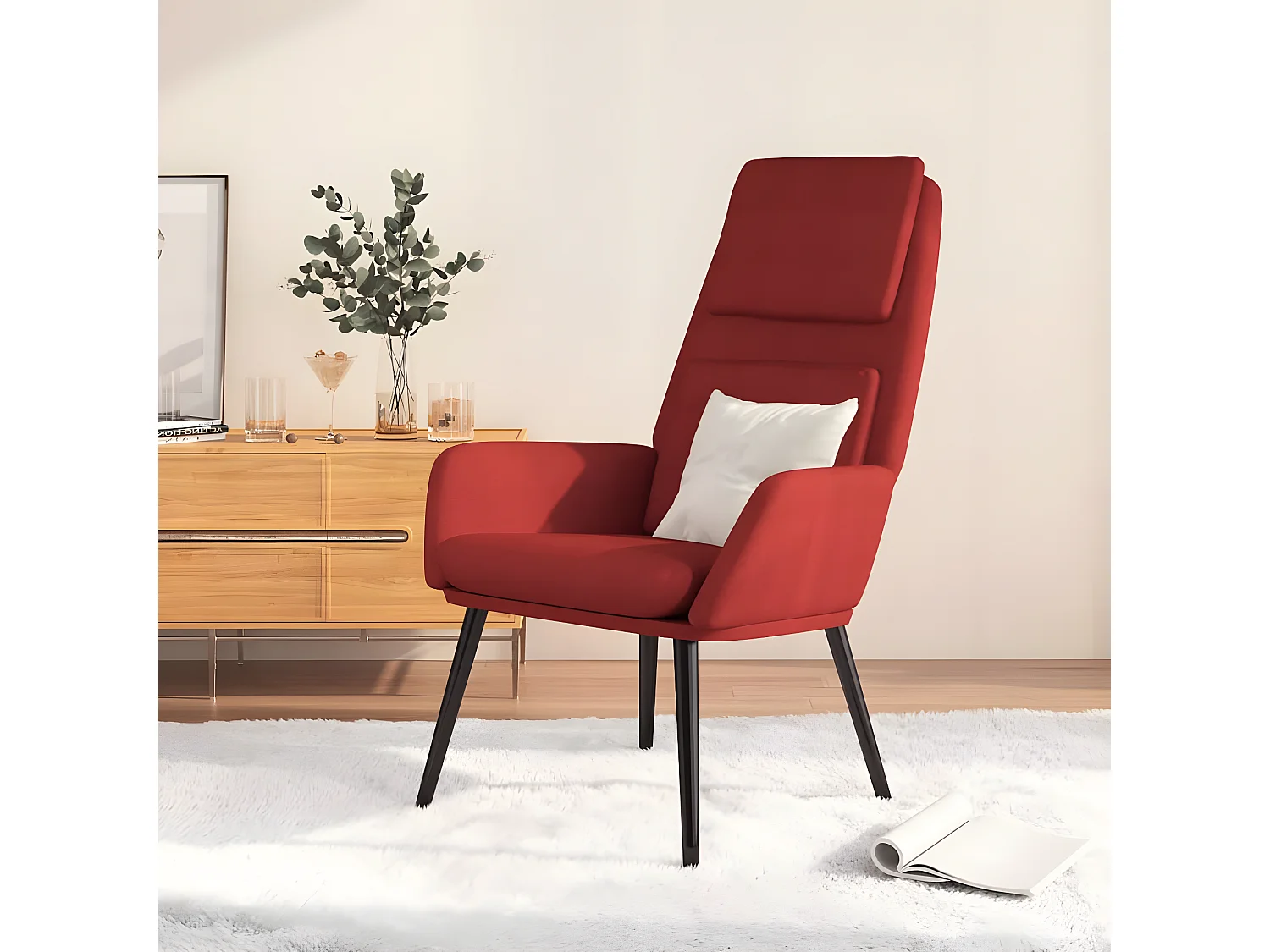 Chaise de relaxation Rouge bordeaux Tissu
