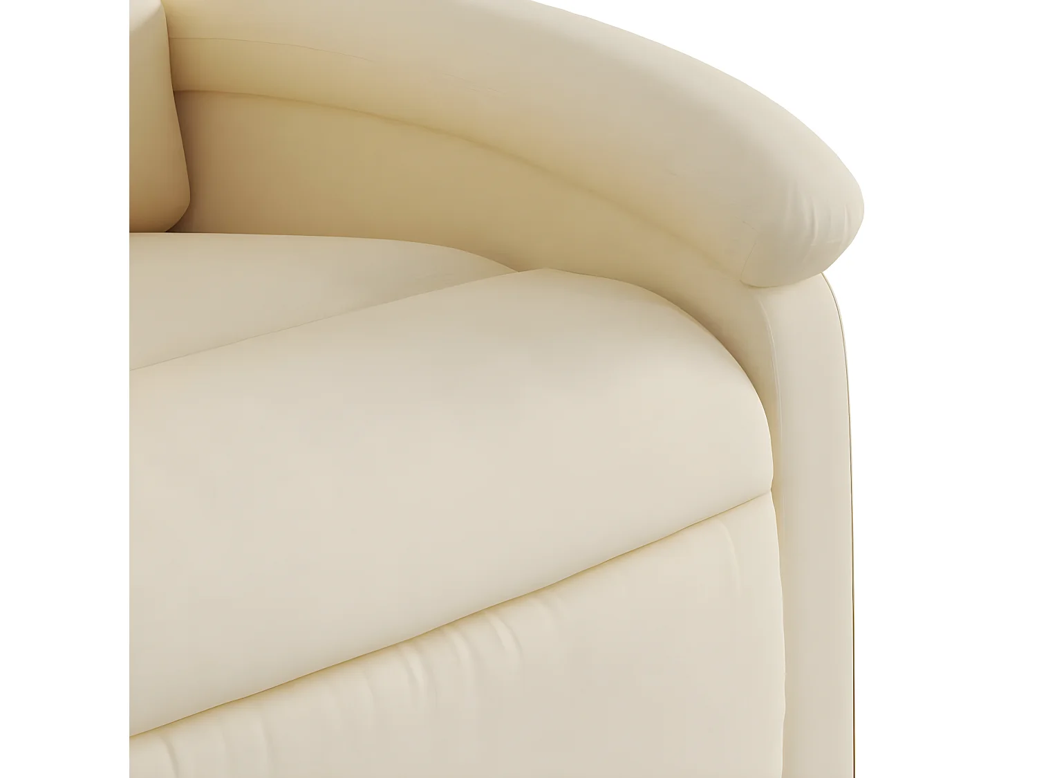 Fauteuil de massage inclinable Crème Tissu