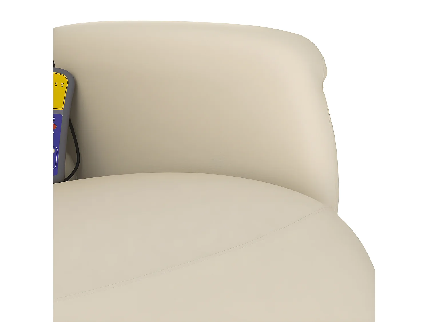 Sillón reclinable y reposapiés de masaje de polipiel color crema