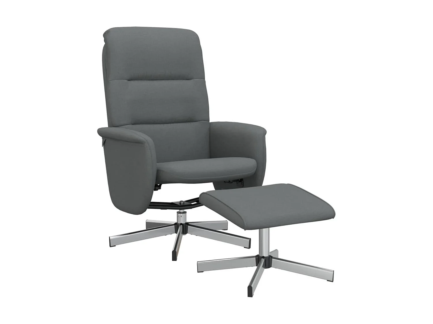 Fauteuil inclinable avec repose-pied gris foncé tissu