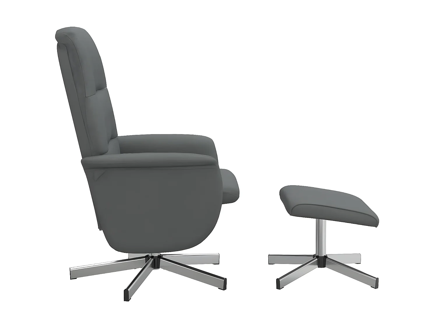 Fauteuil inclinable avec repose-pied gris foncé tissu