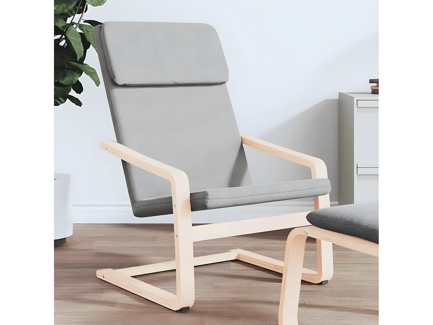 Chaise de relaxation Gris clair Tissu