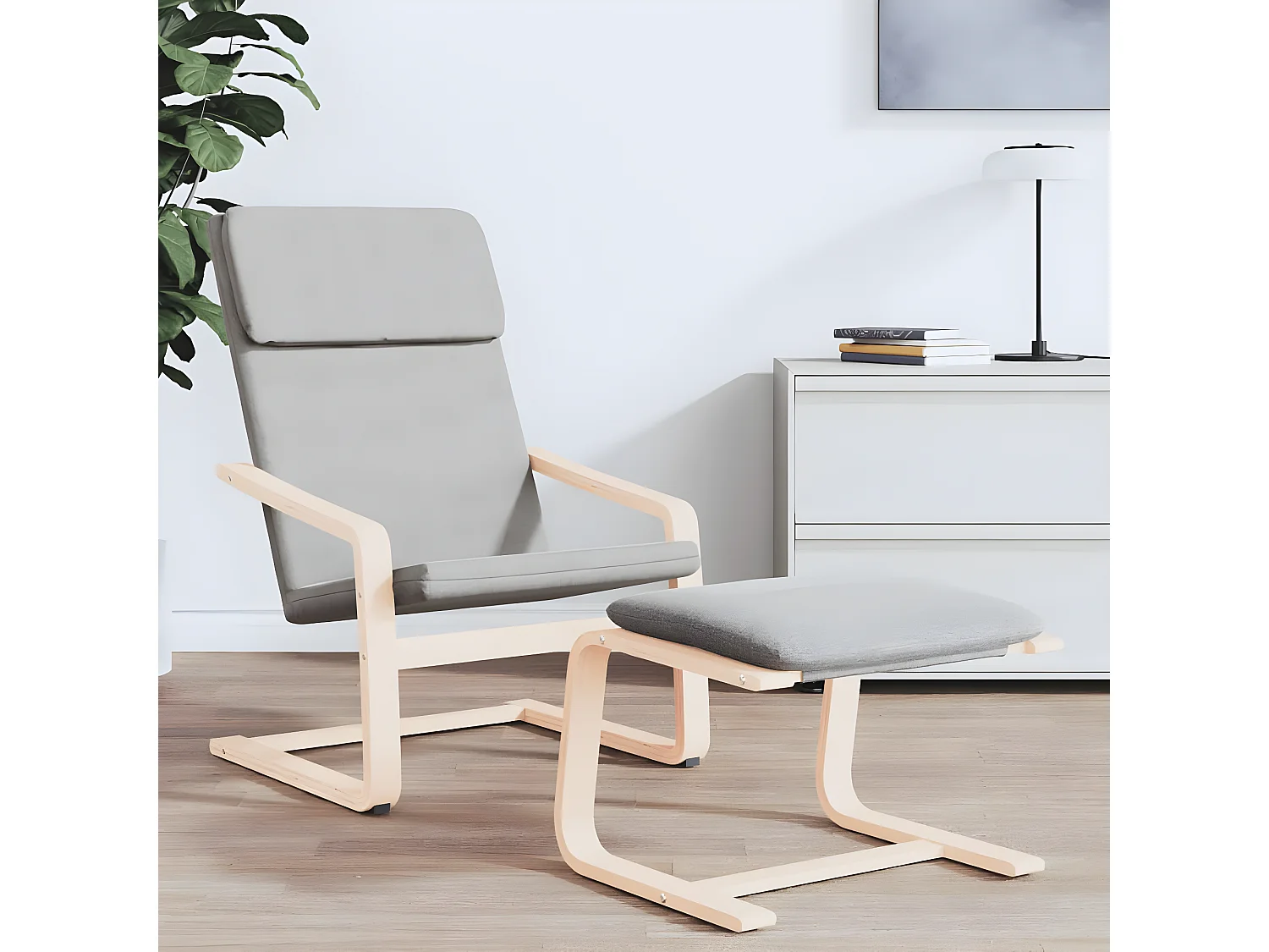 Poltrona relax Tessuto grigio chiaro