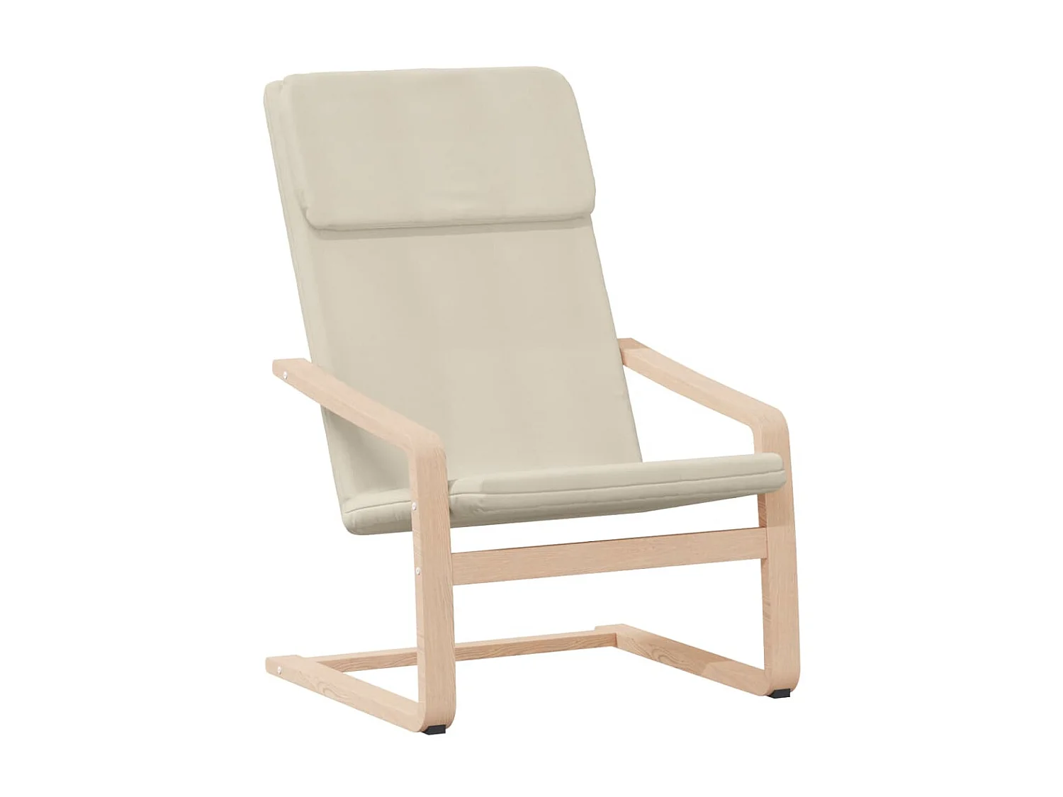 Sillón de relajación con reposapiés de tela crema