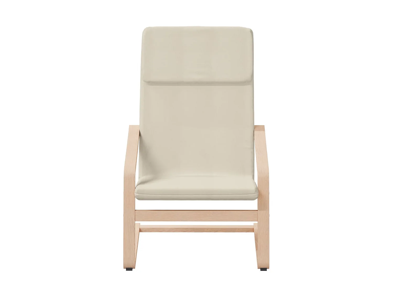 Sillón de relajación con reposapiés de tela crema