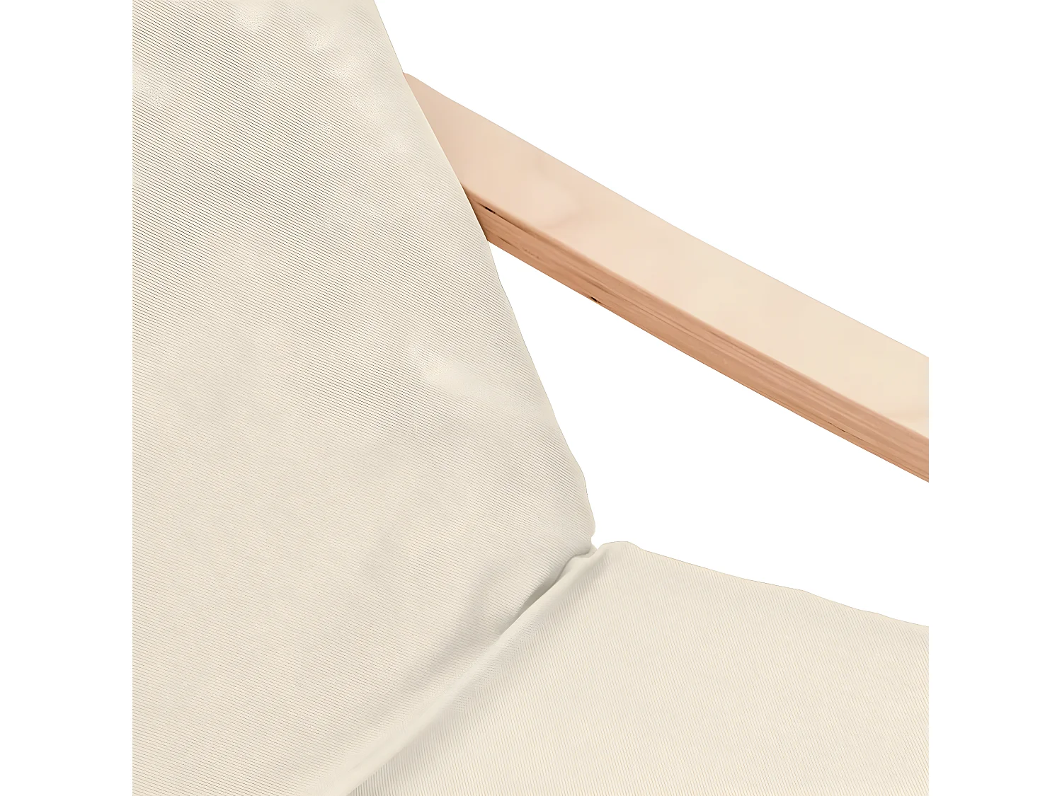 Sillón de relajación con reposapiés de tela crema