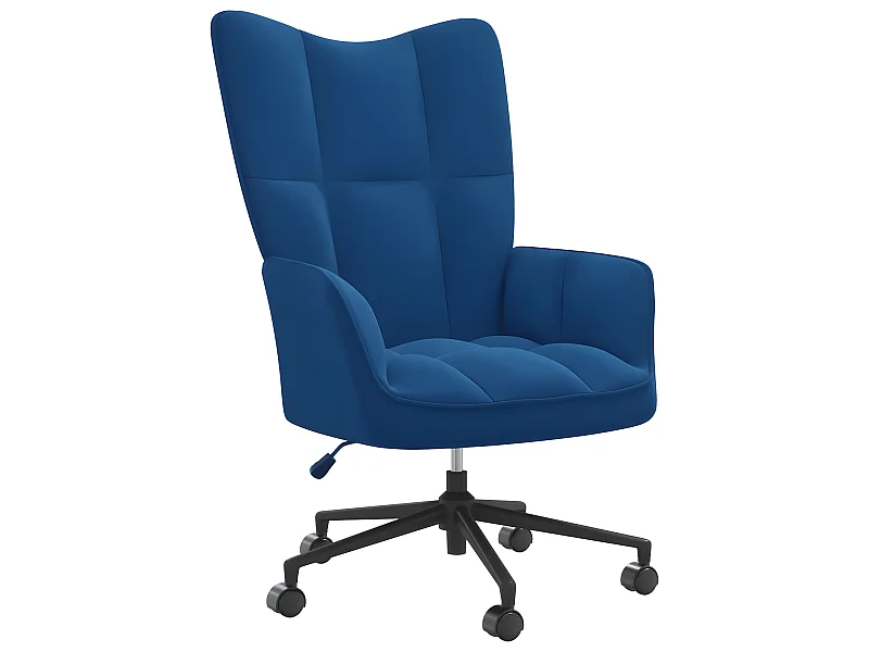 Ontspanningsstoel van blauw fluweel