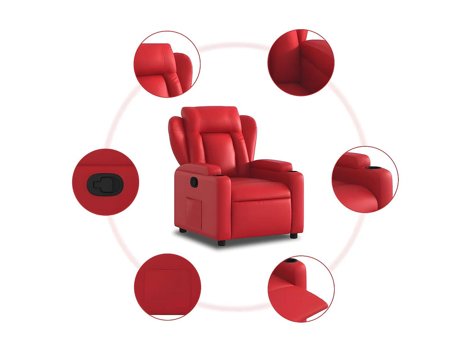 Fauteuil inclinable Rouge Similicuir