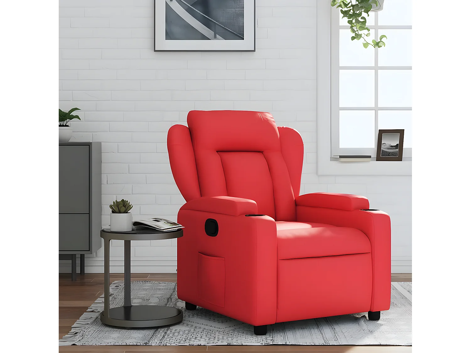 Fauteuil inclinable Rouge Similicuir