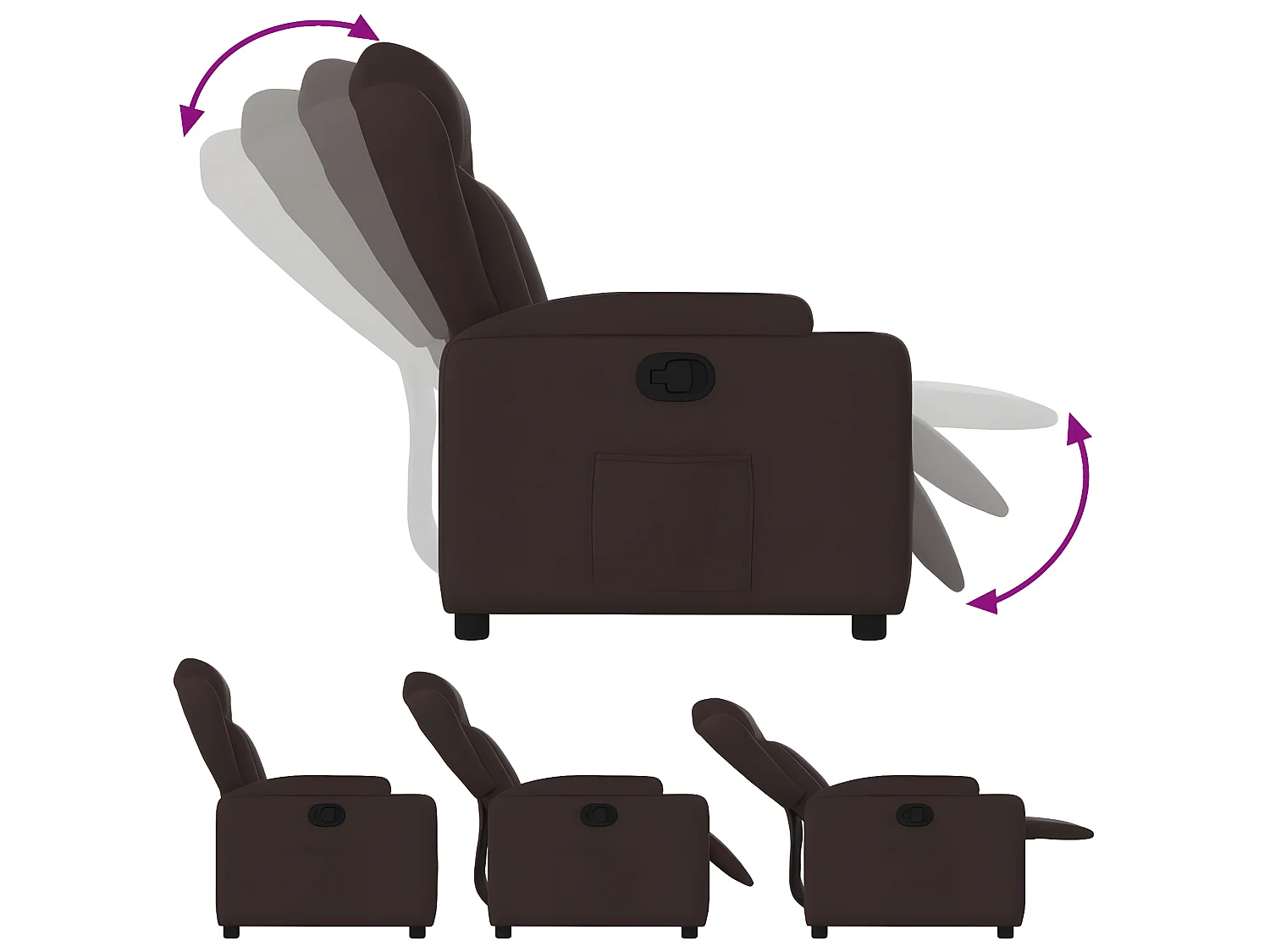 Fauteuil inclinable Marron foncé Tissu