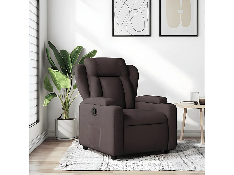 Fauteuil inclinable Marron foncé Tissu