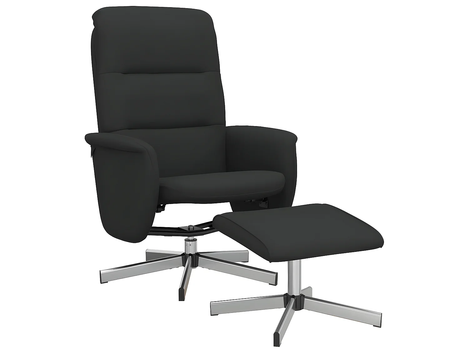 Fauteuil inclinable avec repose-pied noir tissu