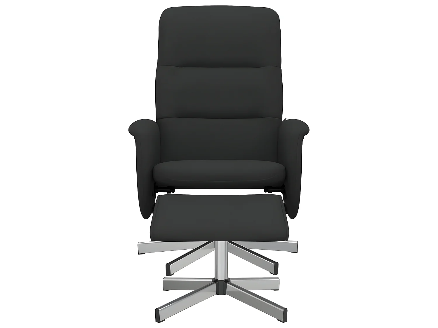 Fauteuil inclinable avec repose-pied noir tissu