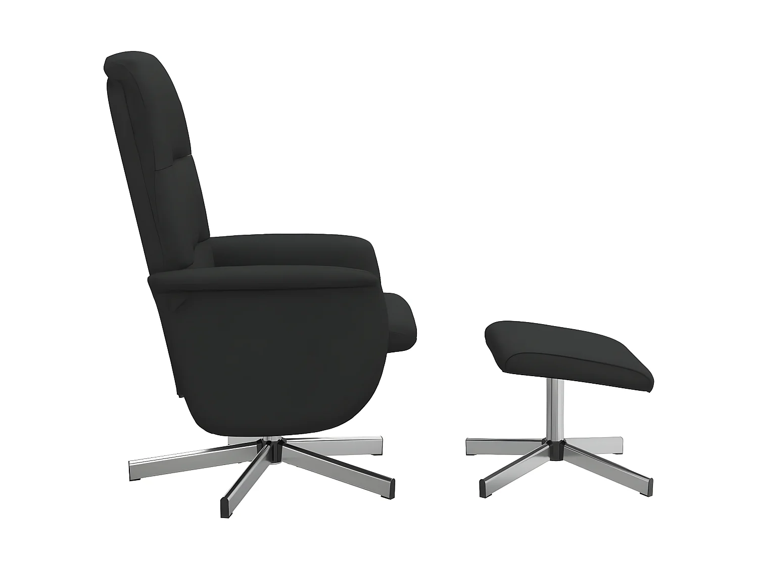 Fauteuil inclinable avec repose-pied noir tissu