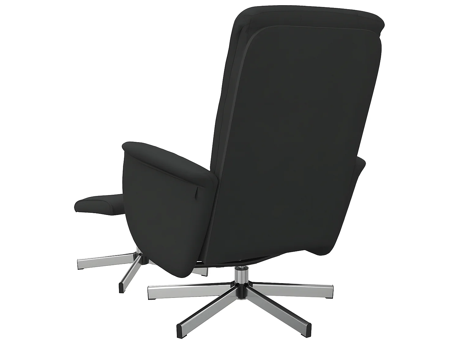 Fauteuil inclinable avec repose-pied noir tissu