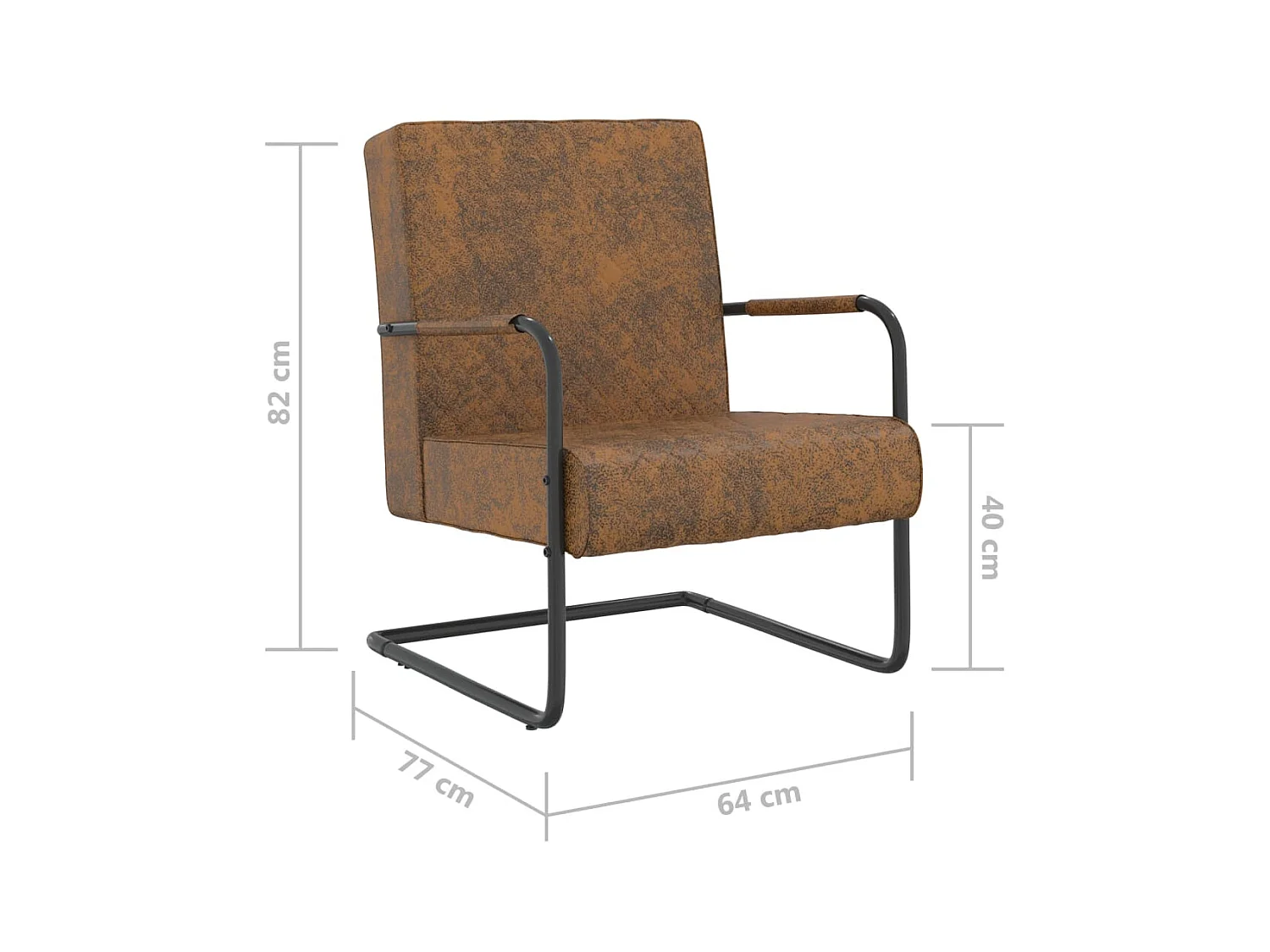 Chaise cantilever Marron Tissu