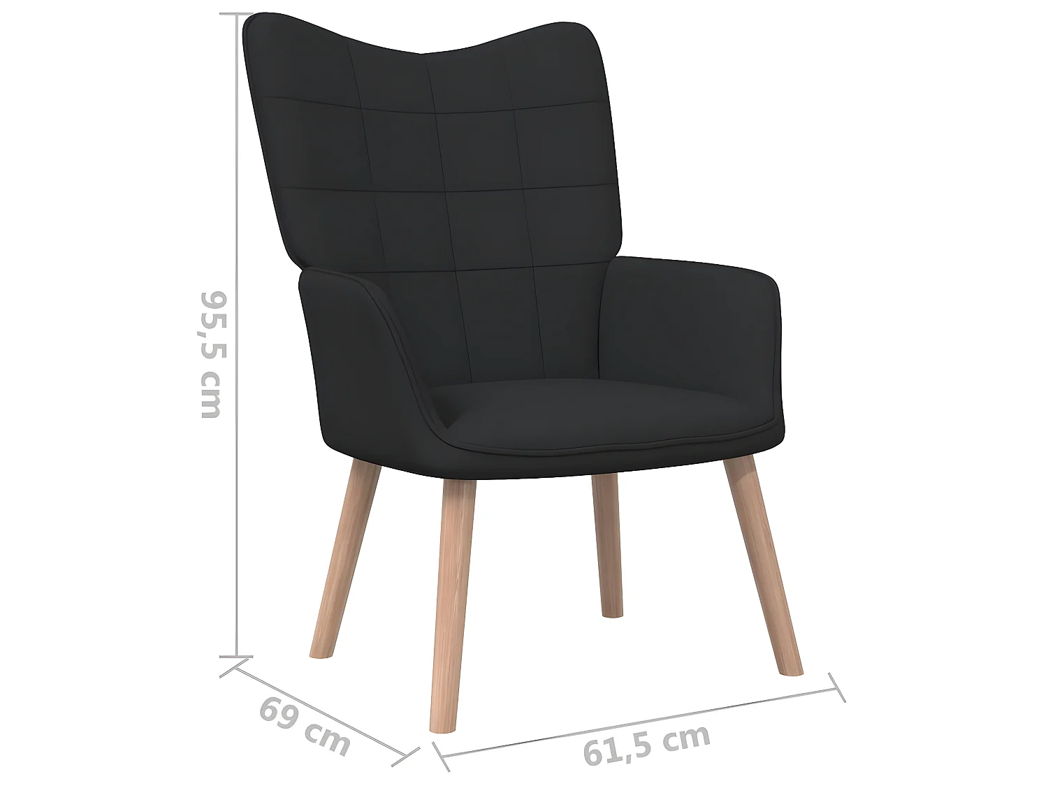 Chaise de relaxation Noir Tissu