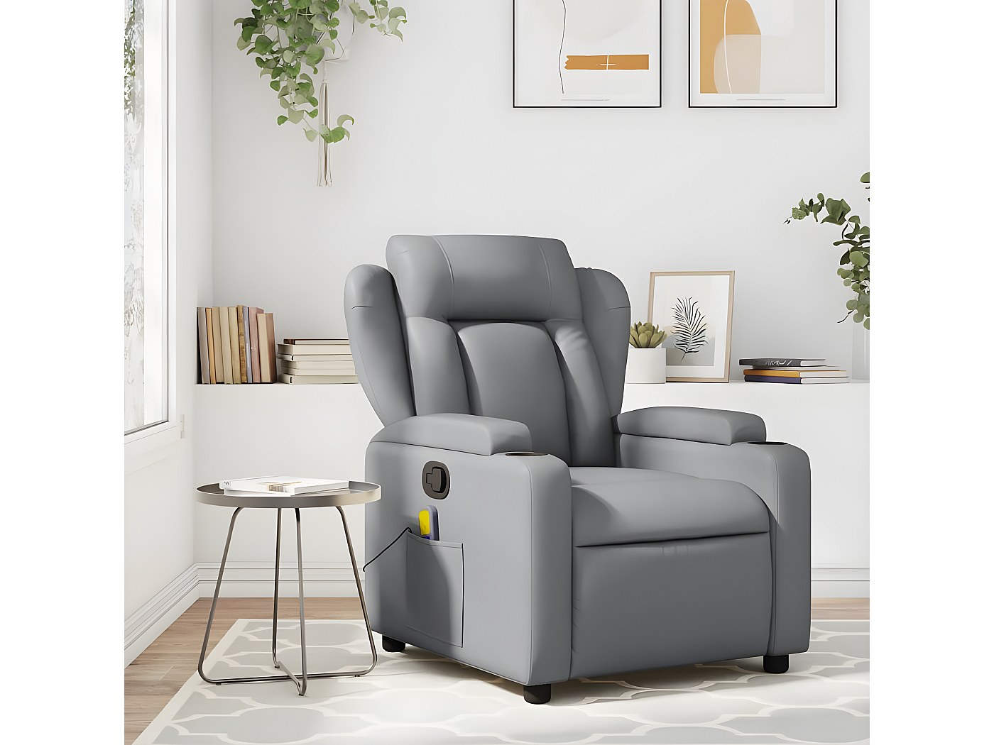 Fauteuil Inclinable Velours Gris Foncé – Neuf – Confort Moderne