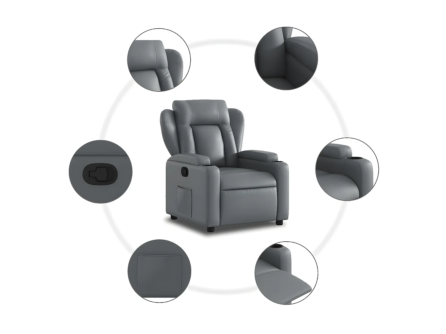 Fauteuil inclinable Gris Similicuir