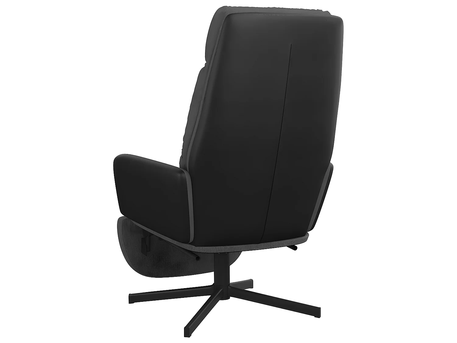 Entspannungsstuhl mit Fußstütze. Dunkelgrauer Stoff