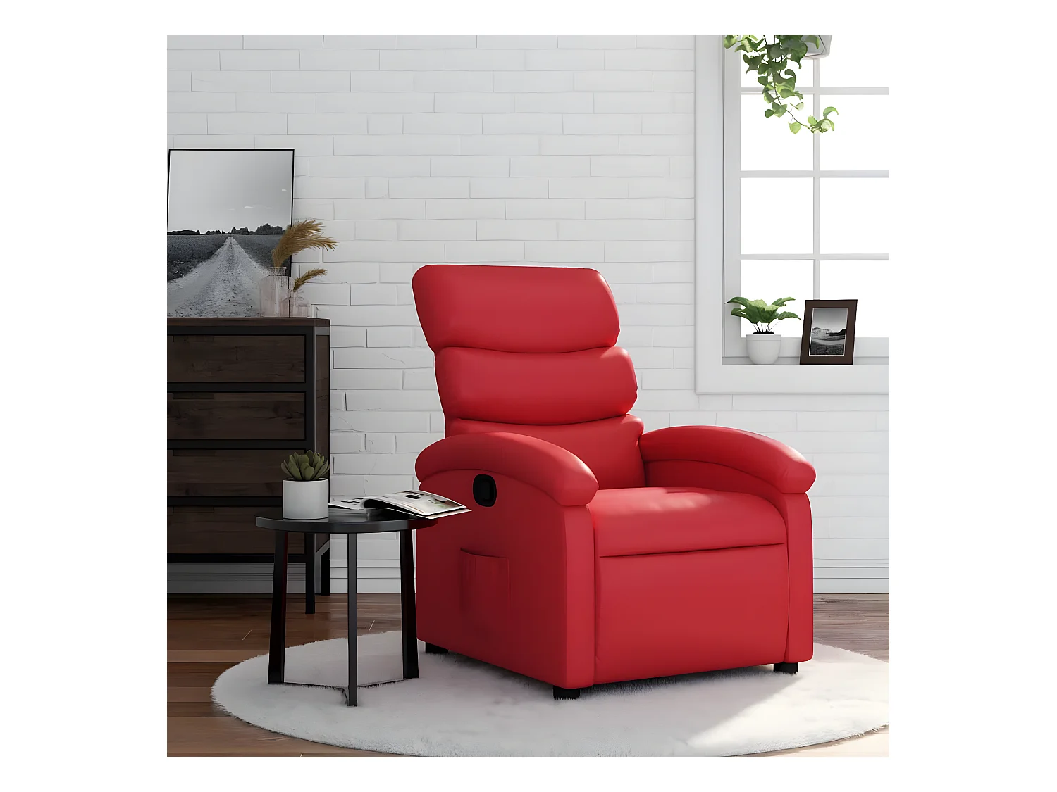 Fauteuil inclinable Rouge Similicuir