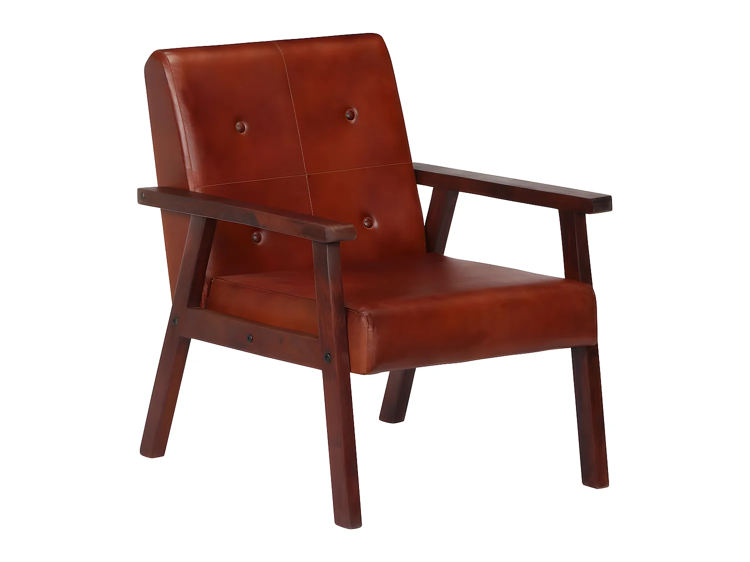 Fauteuil Marron Cuir véritable
