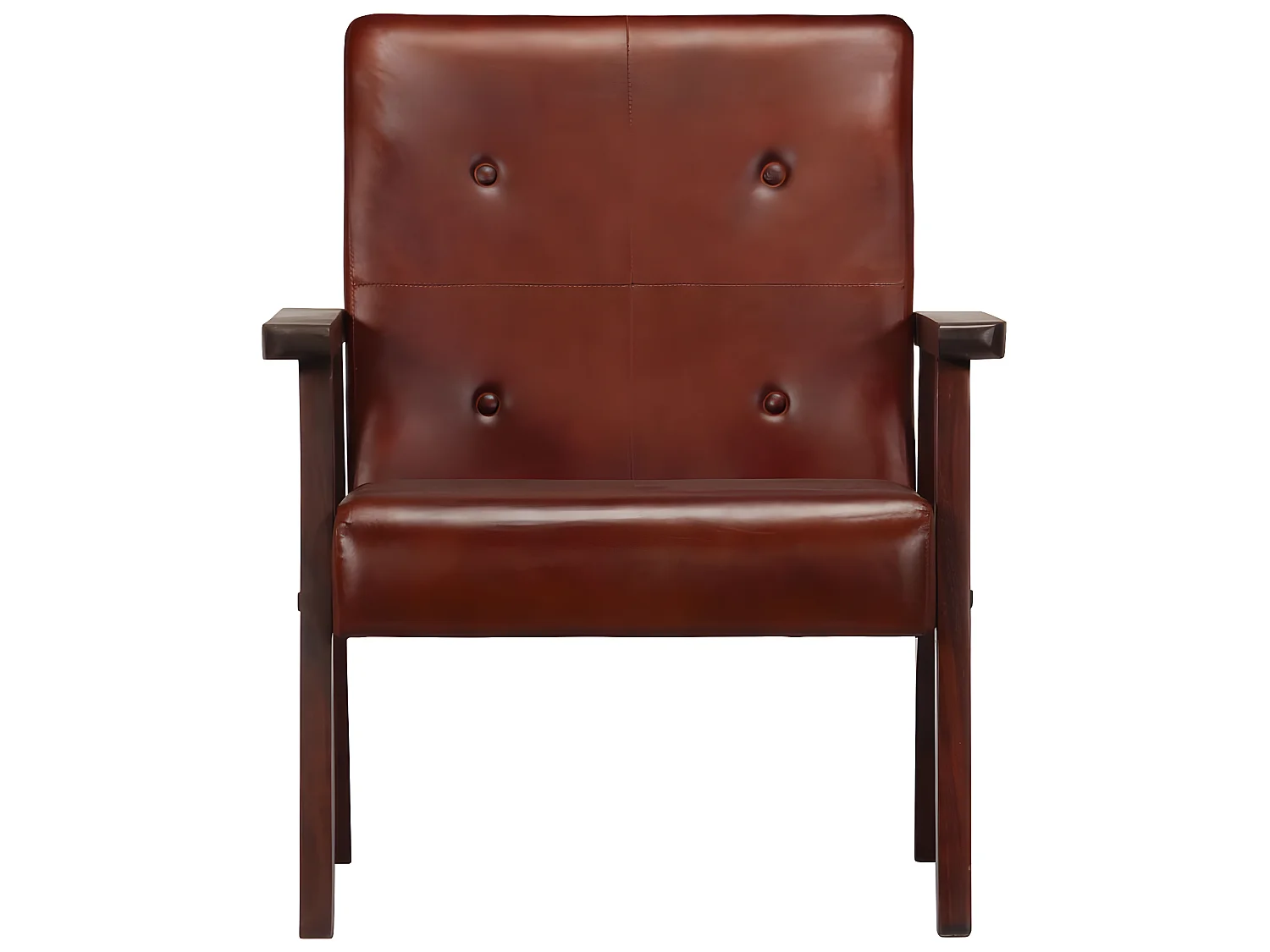 Fauteuil Marron Cuir véritable