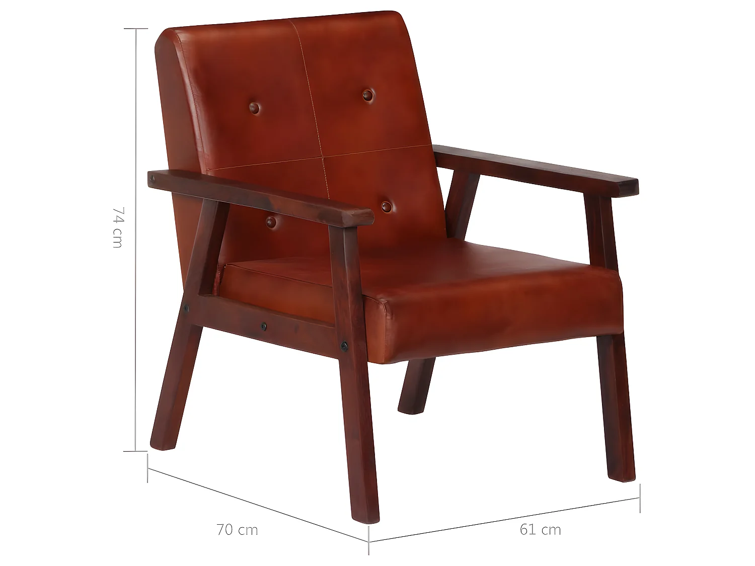 Fauteuil Marron Cuir véritable