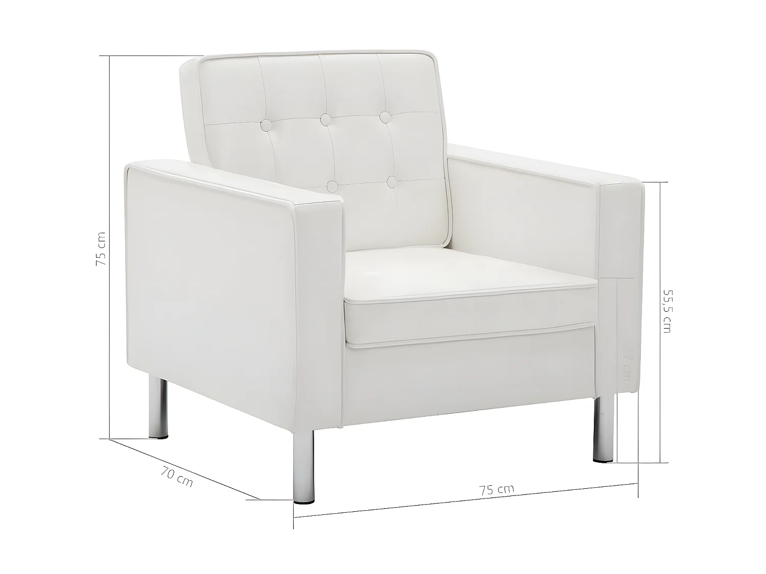 Poltrona in ecopelle bianca