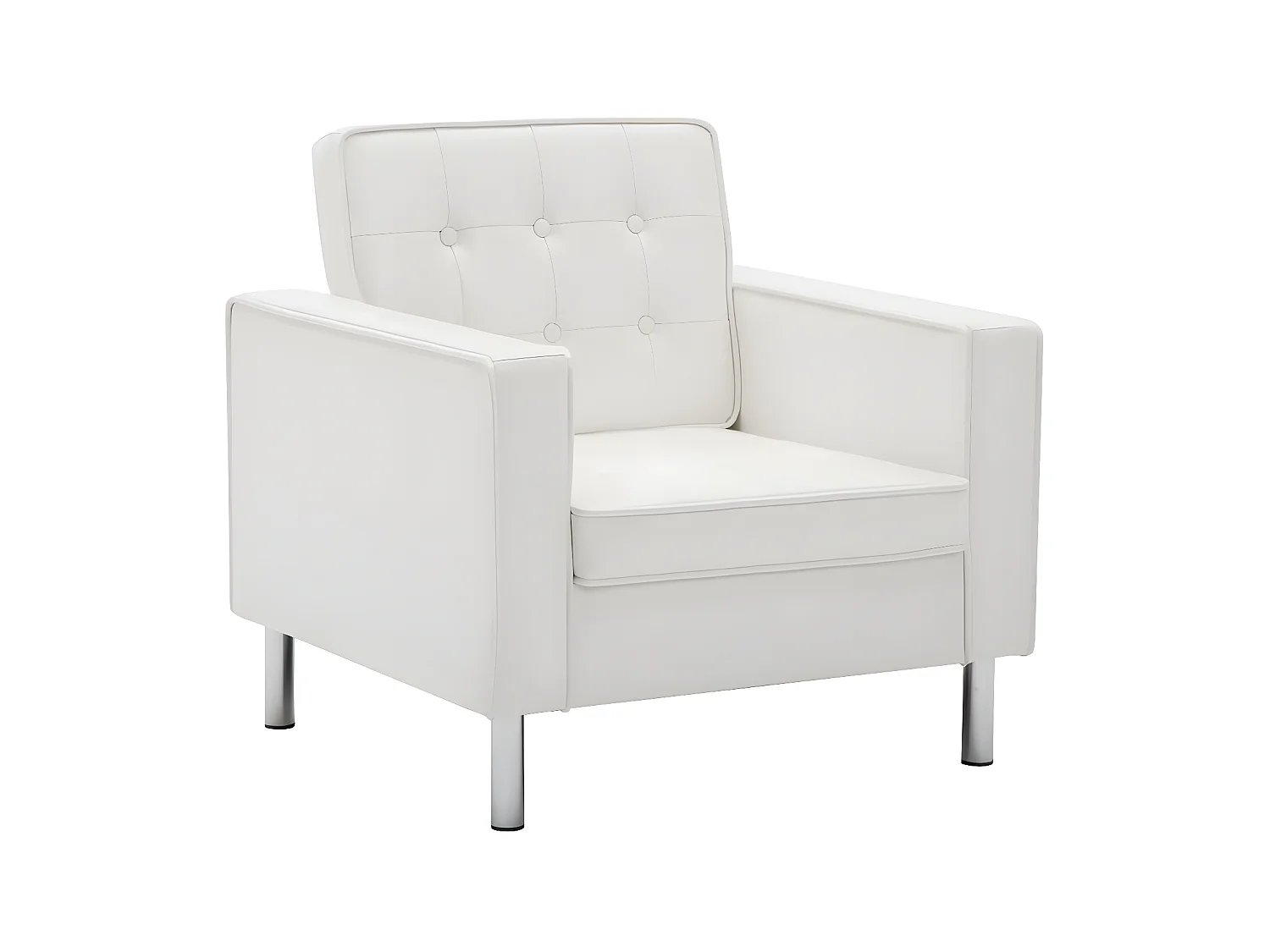 Sillón de piel sintética blanco