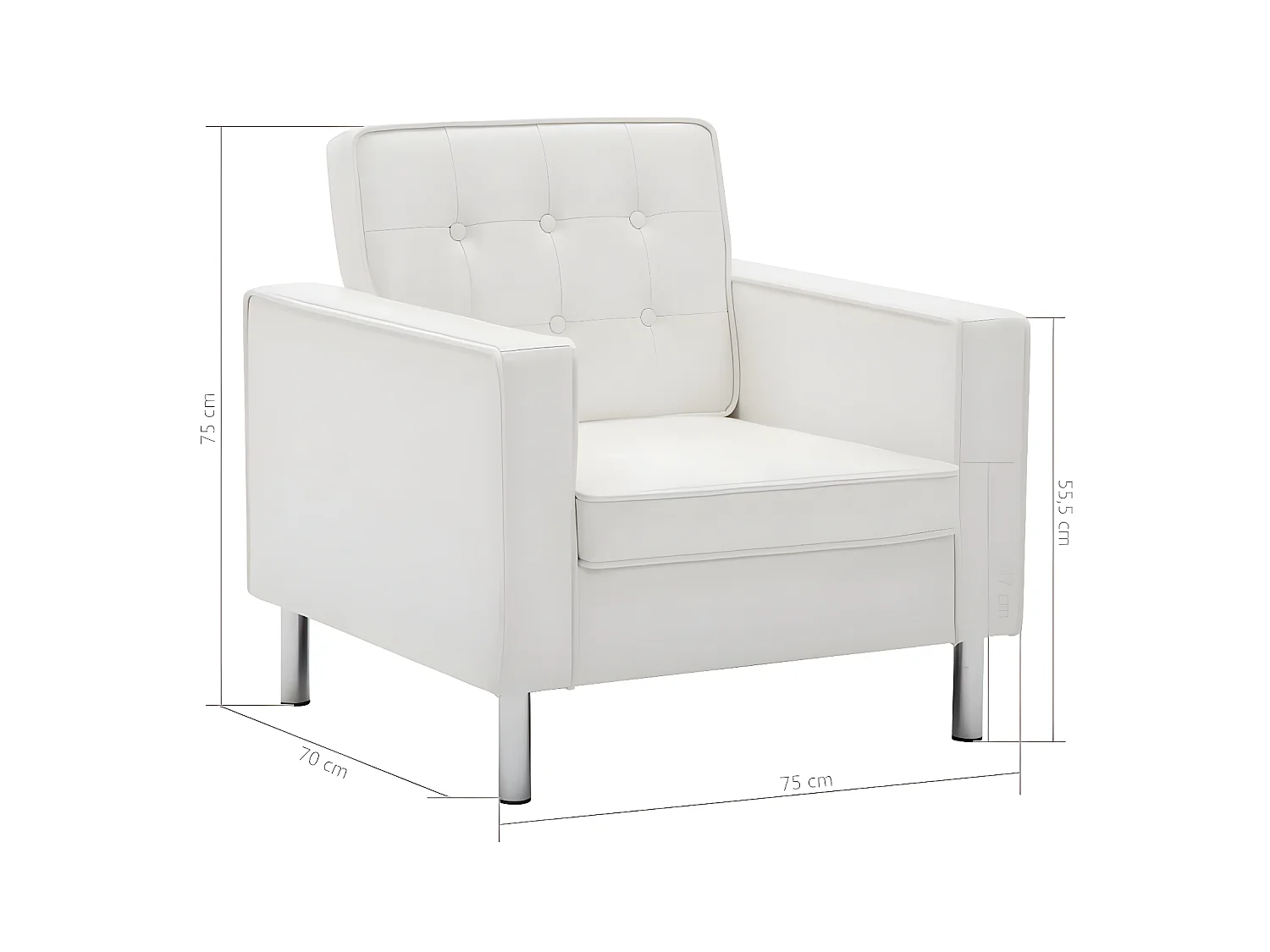 Sillón de piel sintética blanco