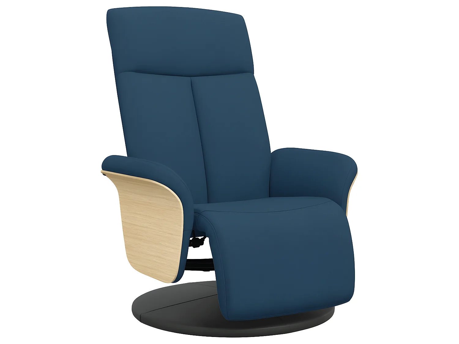 Fauteuil inclinable avec repose-pieds bleu tissu